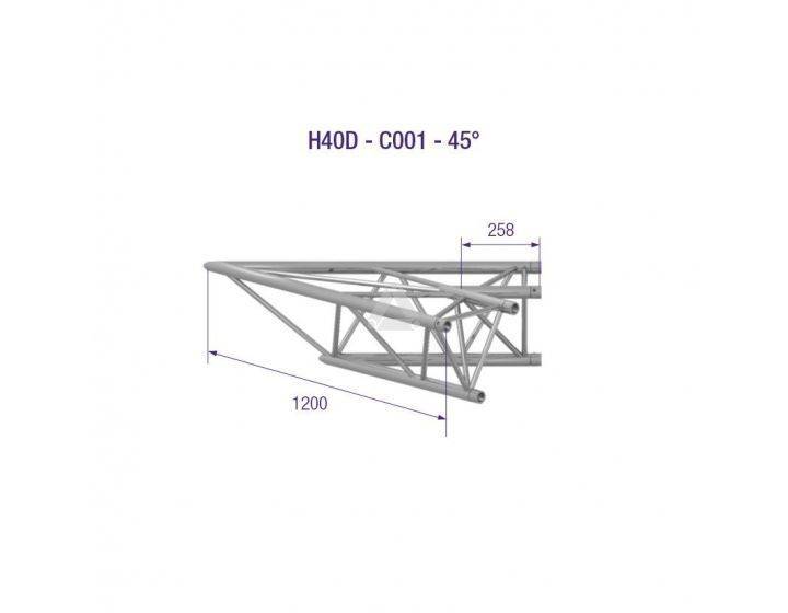 H40D-C001-TRIANGLE 40 2-WAY CORNER 45°
